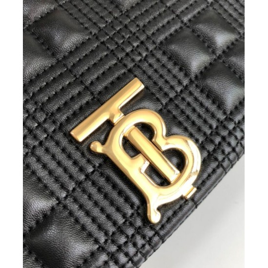 Fake Burberry Small Quilted Lambskin Lola Bag Black Replica