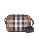 Fake Burberry Check Cotton Crossbody Bag Coffee Replica