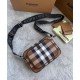Fake Burberry Check Cotton Crossbody Bag Coffee Replica