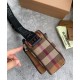 Fake Burberry Check Cotton Crossbody Bag Coffee Replica
