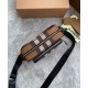 Fake Burberry Check Cotton Crossbody Bag Coffee Replica