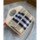Replica Burberry Mini Check Canvas and Leather Pocket Bag Cream