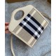 Replica Burberry Mini Check Canvas and Leather Pocket Bag Cream