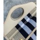 Replica Burberry Mini Check Canvas and Leather Pocket Bag Cream