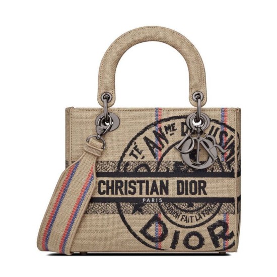 Replica Christian Dior Medium Lady d-Lite Bag Apricot