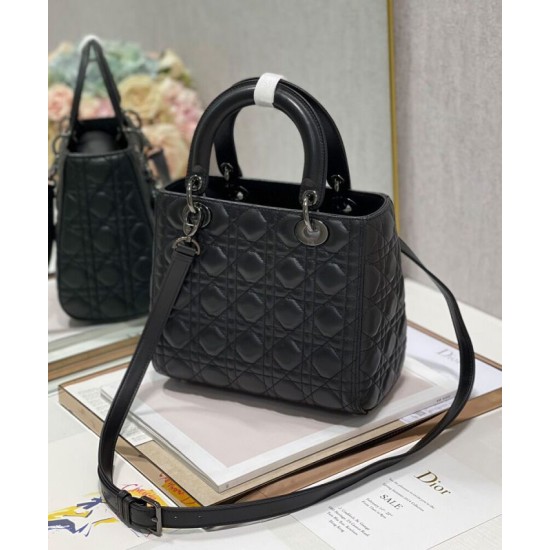 Replica Christian Dior Medium Lady Dior Bag Black Fake Christian Dior Medium Lady Dior Bag Black Replica