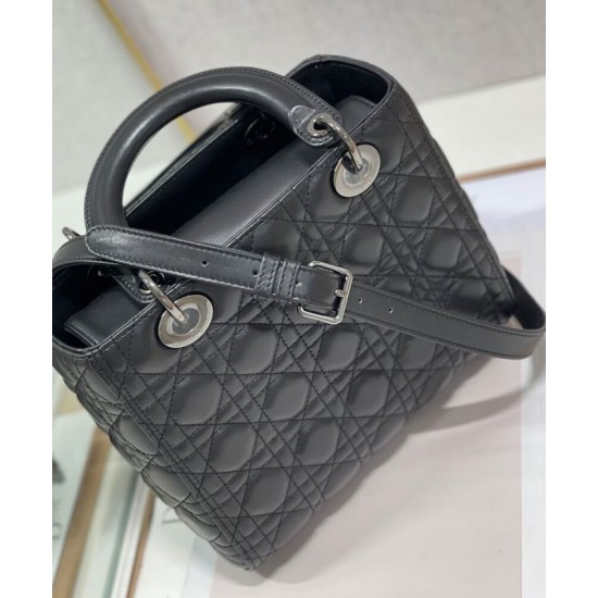 Replica Christian Dior Medium Lady Dior Bag Black Fake Christian Dior Medium Lady Dior Bag Black Replica