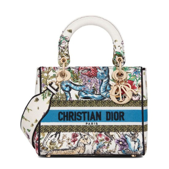Replica Christian Dior Medium Lady D-Lite Bag Cream
