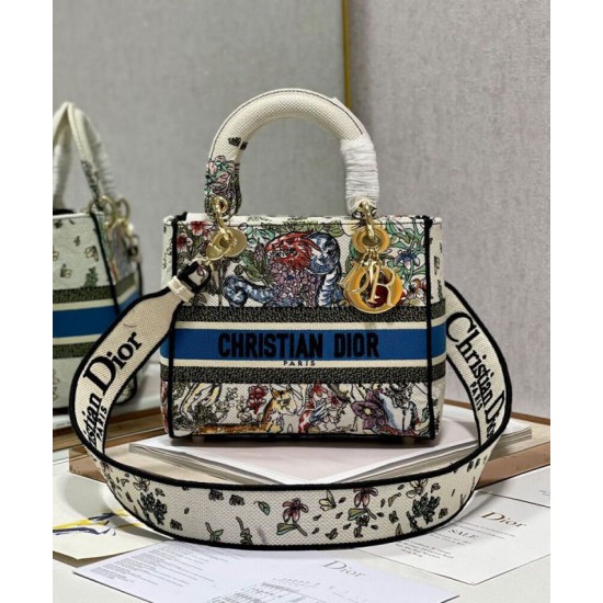 Replica Christian Dior Medium Lady D-Lite Bag Cream