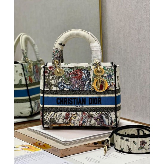 Replica Christian Dior Medium Lady D-Lite Bag Cream