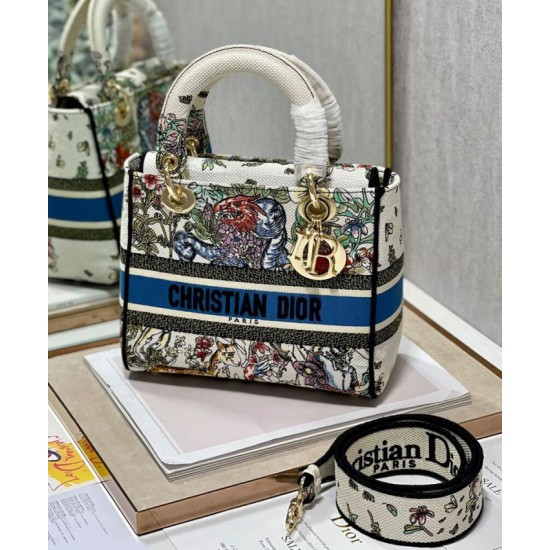 Replica Christian Dior Medium Lady D-Lite Bag Cream