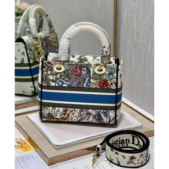 Replica Christian Dior Medium Lady D-Lite Bag Cream