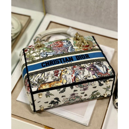 Replica Christian Dior Medium Lady D-Lite Bag Cream