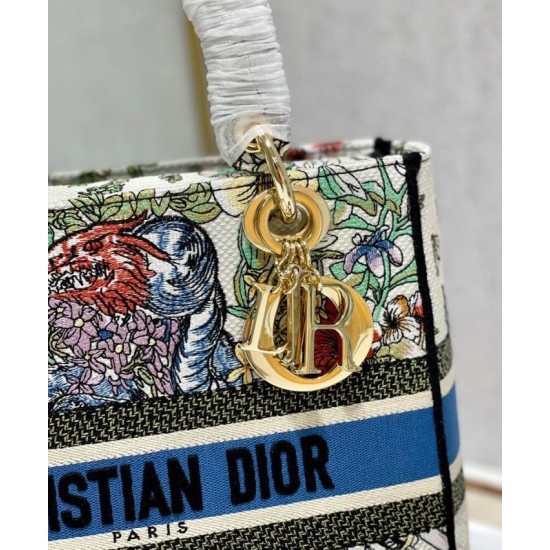 Replica Christian Dior Medium Lady D-Lite Bag Cream
