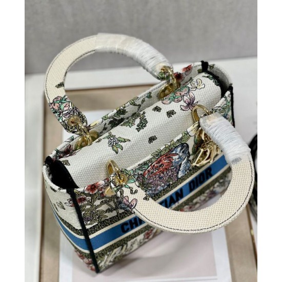 Replica Christian Dior Medium Lady D-Lite Bag Cream