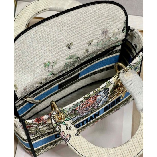 Replica Christian Dior Medium Lady D-Lite Bag Cream