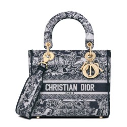 Replica Christian Dior Medium Lady D-Lite Bag Dark Blue