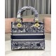 Replica Christian Dior Medium Lady D-Lite Bag Dark Blue