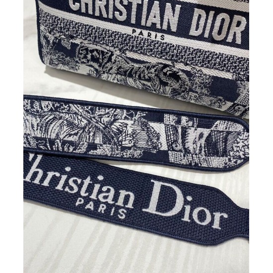 Replica Christian Dior Medium Lady D-Lite Bag Dark Blue