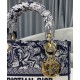 Fake Christian Dior Medium Lady D-Lite Bag Dark Blue Replica