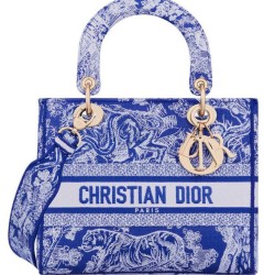 Replica Christian Dior Medium Lady d-Lite Bag Dark Blue