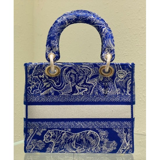 Replica Christian Dior Medium Lady d-Lite Bag Dark Blue