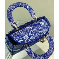Replica Christian Dior Medium Lady d-Lite Bag Dark Blue