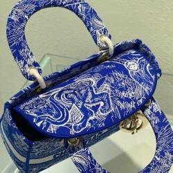 Fake Christian Dior Medium Lady d-Lite Bag Dark Blue Replica Replica Christian Dior Medium Lady d-Lite Bag Dark Blue