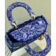 Replica Christian Dior Medium Lady d-Lite Bag Dark Blue