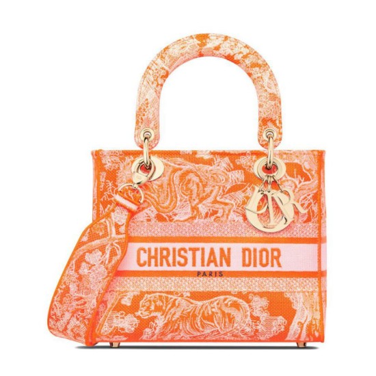 Replica Christian Dior Medium Lady d-Lite Bag Orange