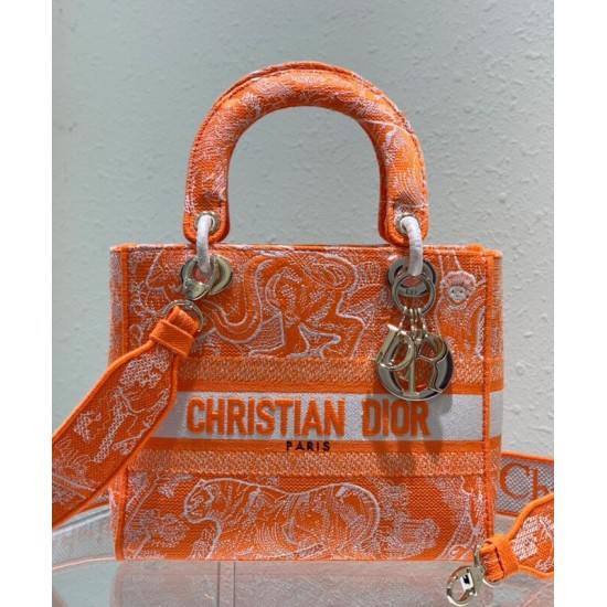 Replica Christian Dior Medium Lady d-Lite Bag Orange