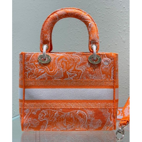 Replica Christian Dior Medium Lady d-Lite Bag Orange