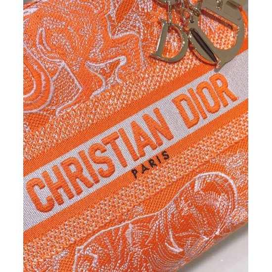 Replica Christian Dior Medium Lady d-Lite Bag Orange