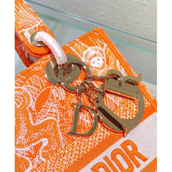 Replica Christian Dior Medium Lady d-Lite Bag Orange