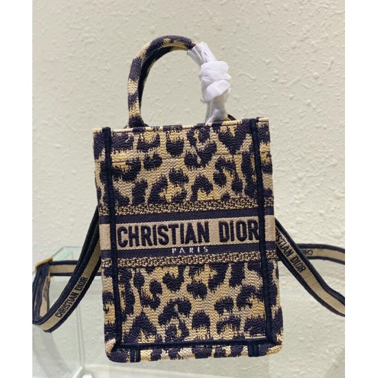 Replica Christian Dior Mini Dior Book Tote Phone Bag Coffee
