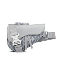 Fake Christian Dior Saddle Bag Gray Replica