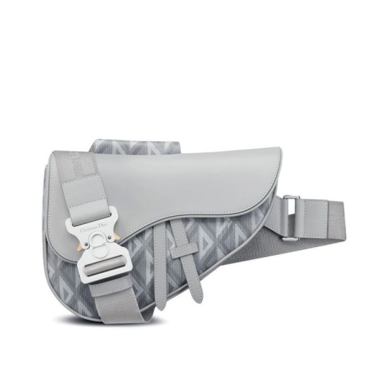 Fake Christian Dior Saddle Bag Gray Replica