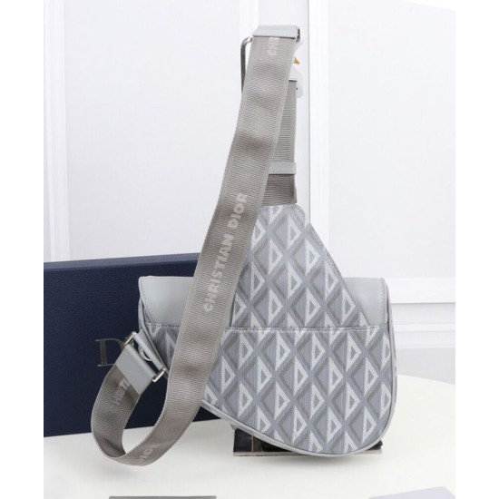 Fake Christian Dior Saddle Bag Gray Replica