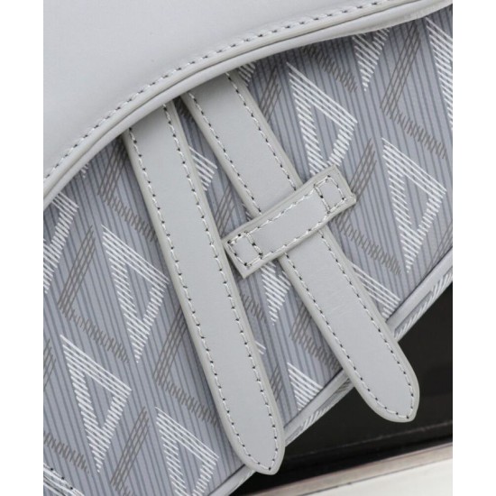 Fake Christian Dior Saddle Bag Gray Replica