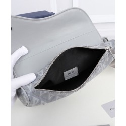 Fake Christian Dior Saddle Bag Gray Replica