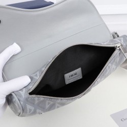 Fake Christian Dior Saddle Bag Gray Replica