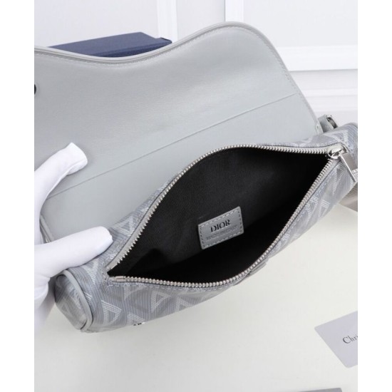 Fake Christian Dior Saddle Bag Gray Replica
