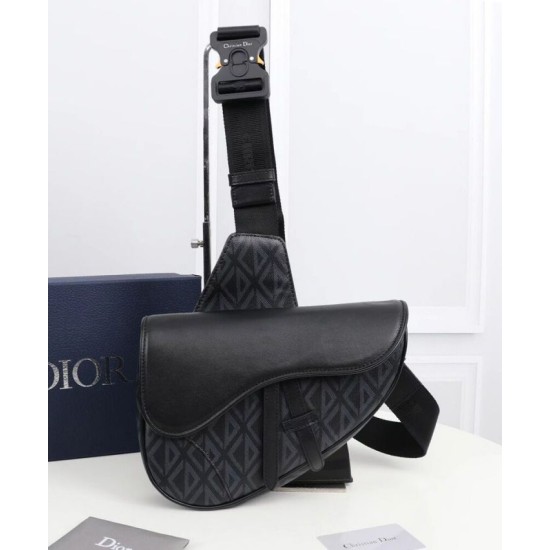 Fake Christian Dior Saddle Bag Black Replica