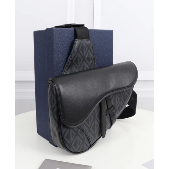 Fake Christian Dior Saddle Bag Black Replica