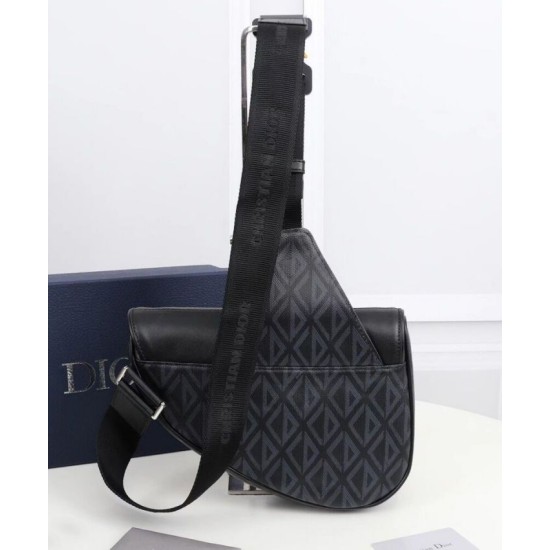 Fake Christian Dior Saddle Bag Black Replica