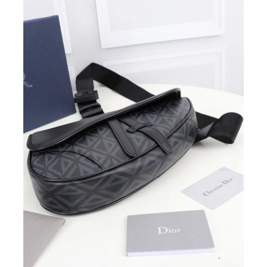 Fake Christian Dior Saddle Bag Black Replica
