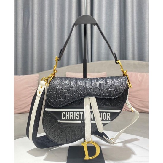 Replica Christian Dior Saddle Bag Black