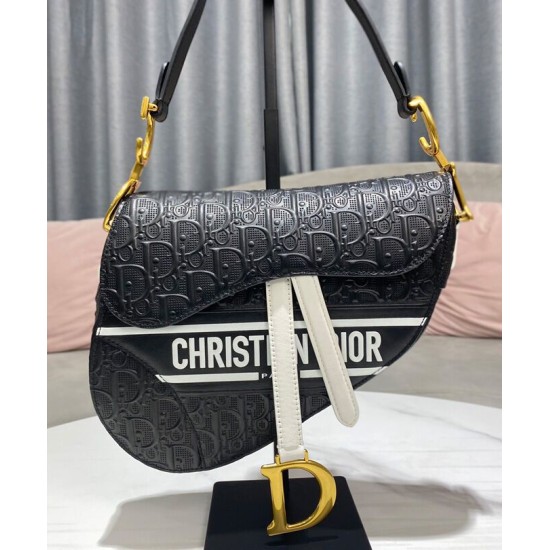 Replica Christian Dior Saddle Bag Black