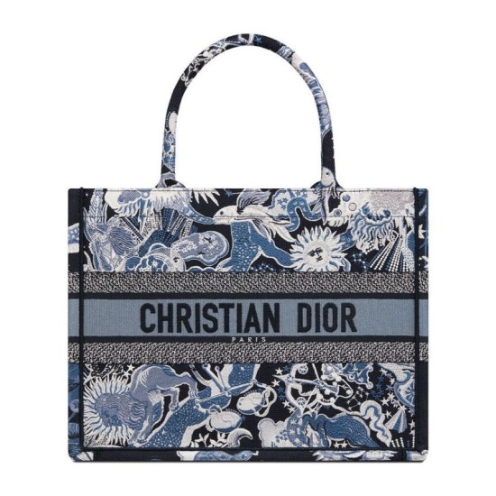 Fake Christian Dior Medium Dior Book Tote Dark Blue Replica
