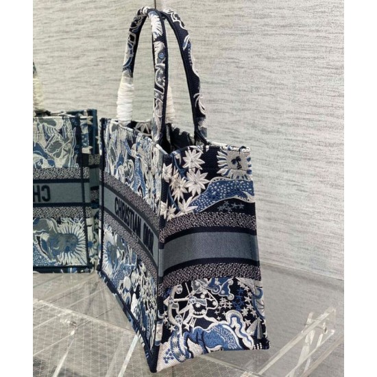 Fake Christian Dior Medium Dior Book Tote Dark Blue Replica